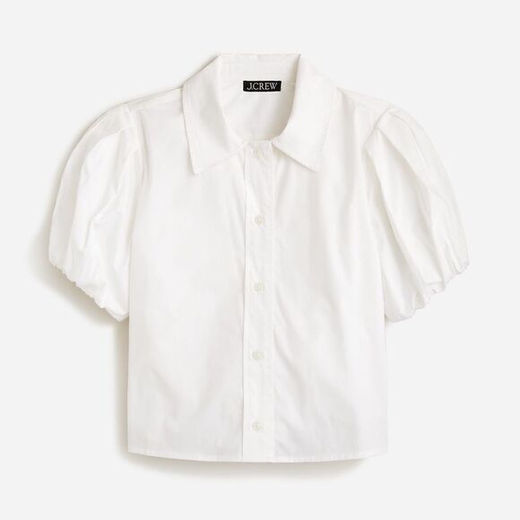 J. Crew Tops - 66/ j crew by335 puff-sleeve shirt in cotton poplin